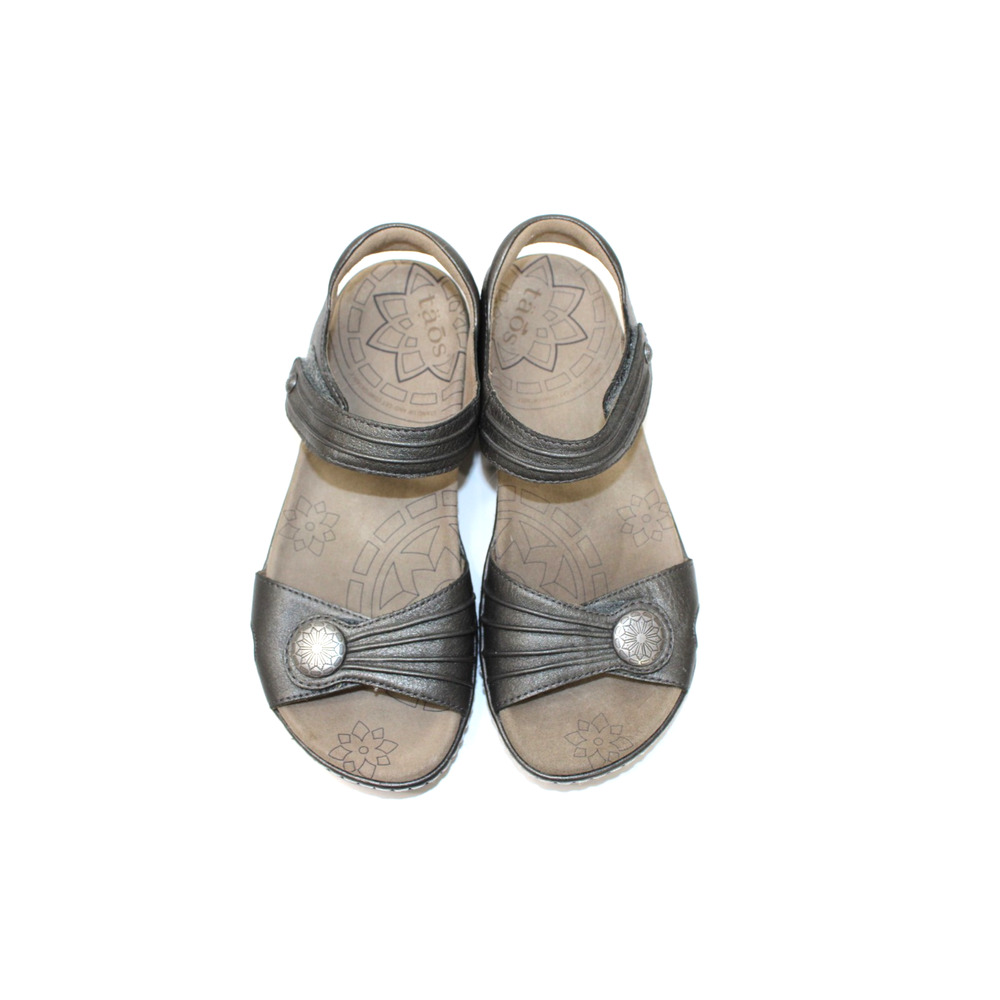 Taos Sandals Women's 8 Escape Strappy Silver Grey Leather Ankle Strap ESC-11731